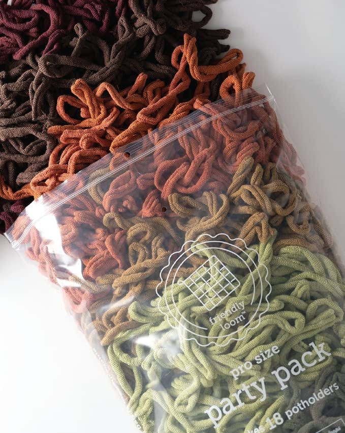 friendly loom Quality Cotton Weaving Loops in Earthtone Inspired Colors – 10” PRO Size | Weave 18 Functional Potholders | Made in The USA - Image 2